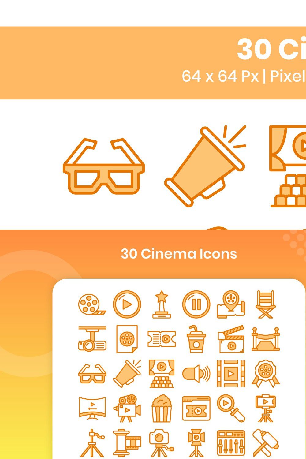 30 Cinema - Lineal Color pinterest preview image.