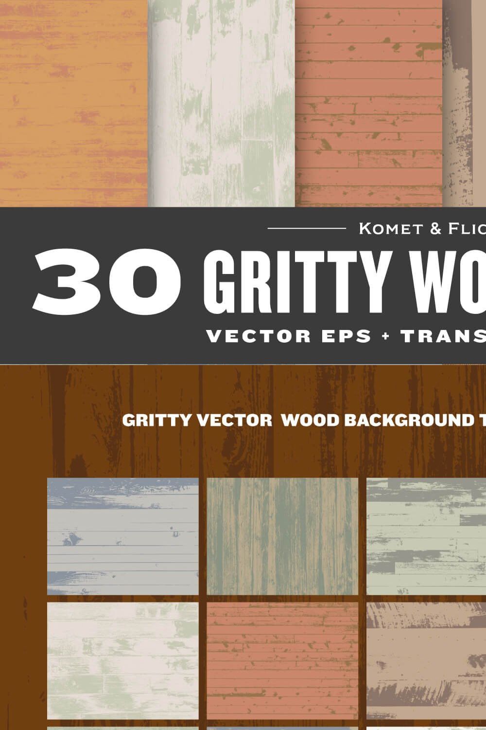 30 Gritty Wood Background Textures pinterest preview image.