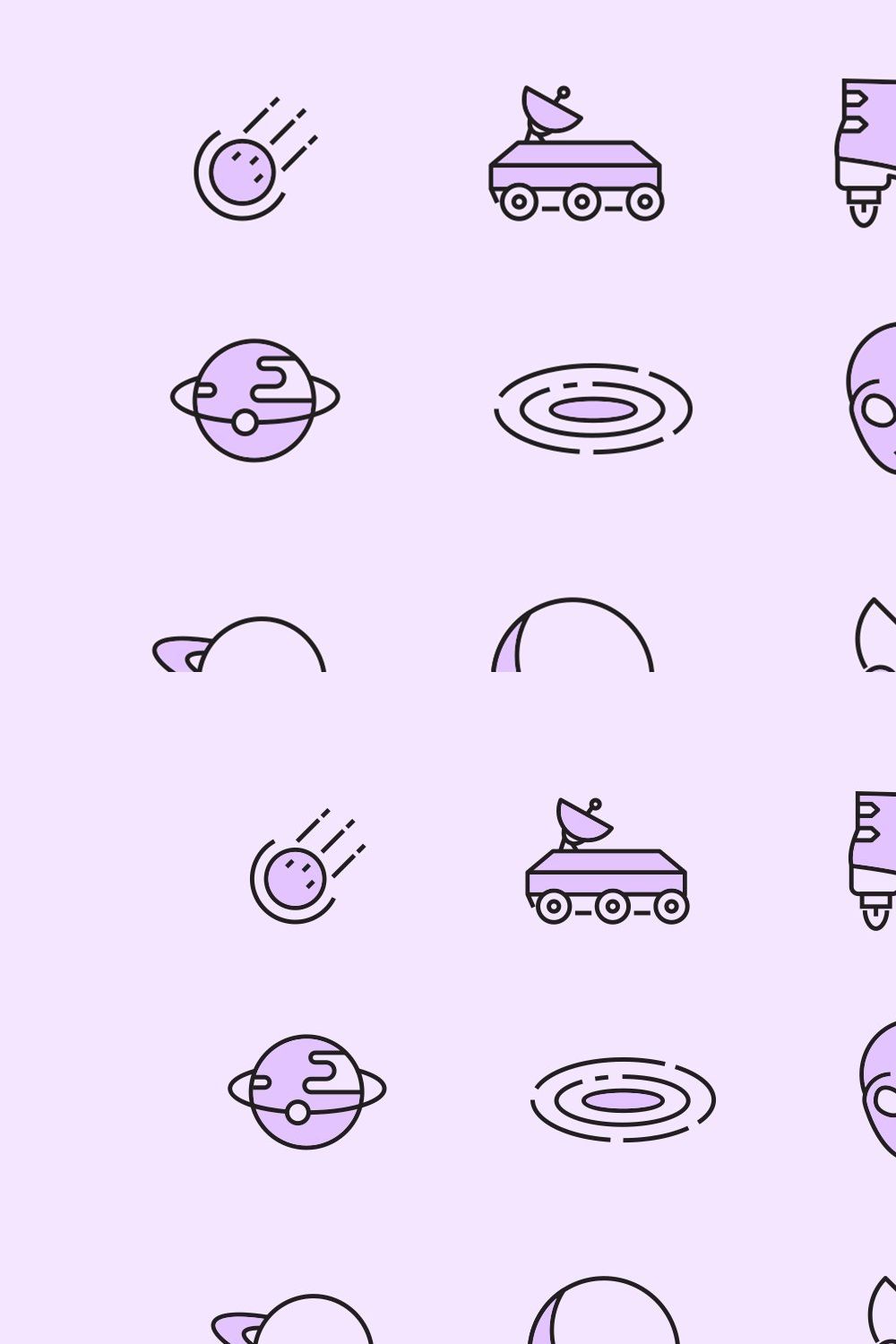 30 Interplanetary Icons pinterest preview image.