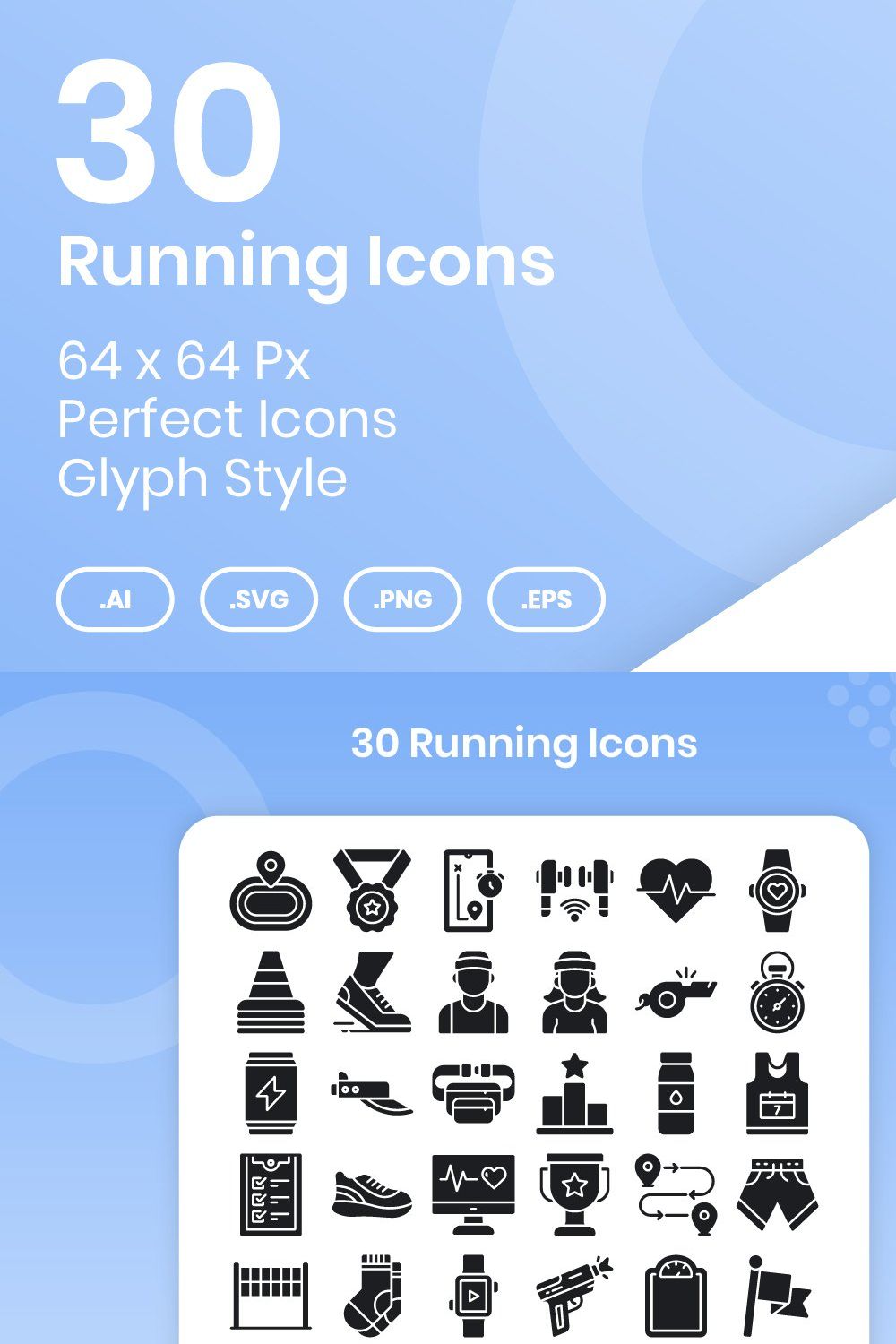 30 Running - Glyph pinterest preview image.