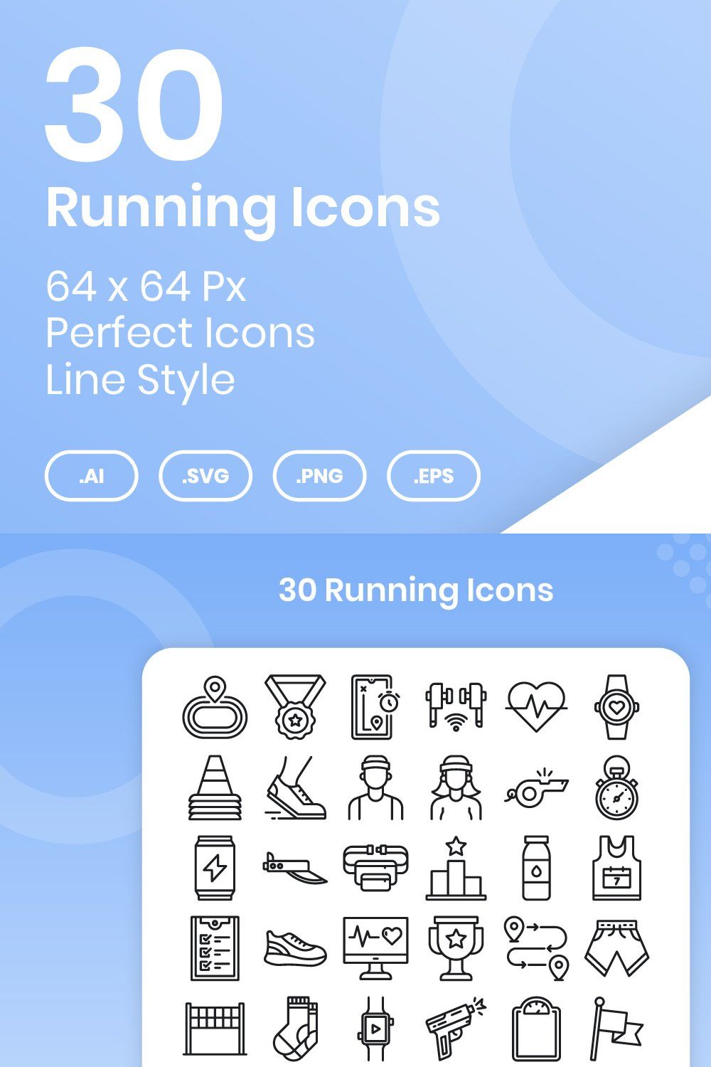 30 Running - Line pinterest preview image.