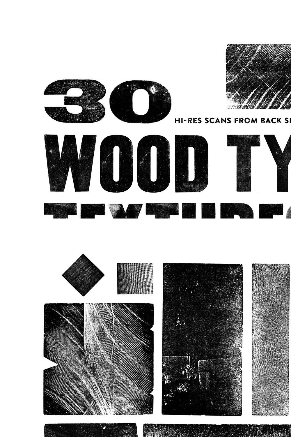 30 Wood Type Textures. Pack N1. pinterest preview image.