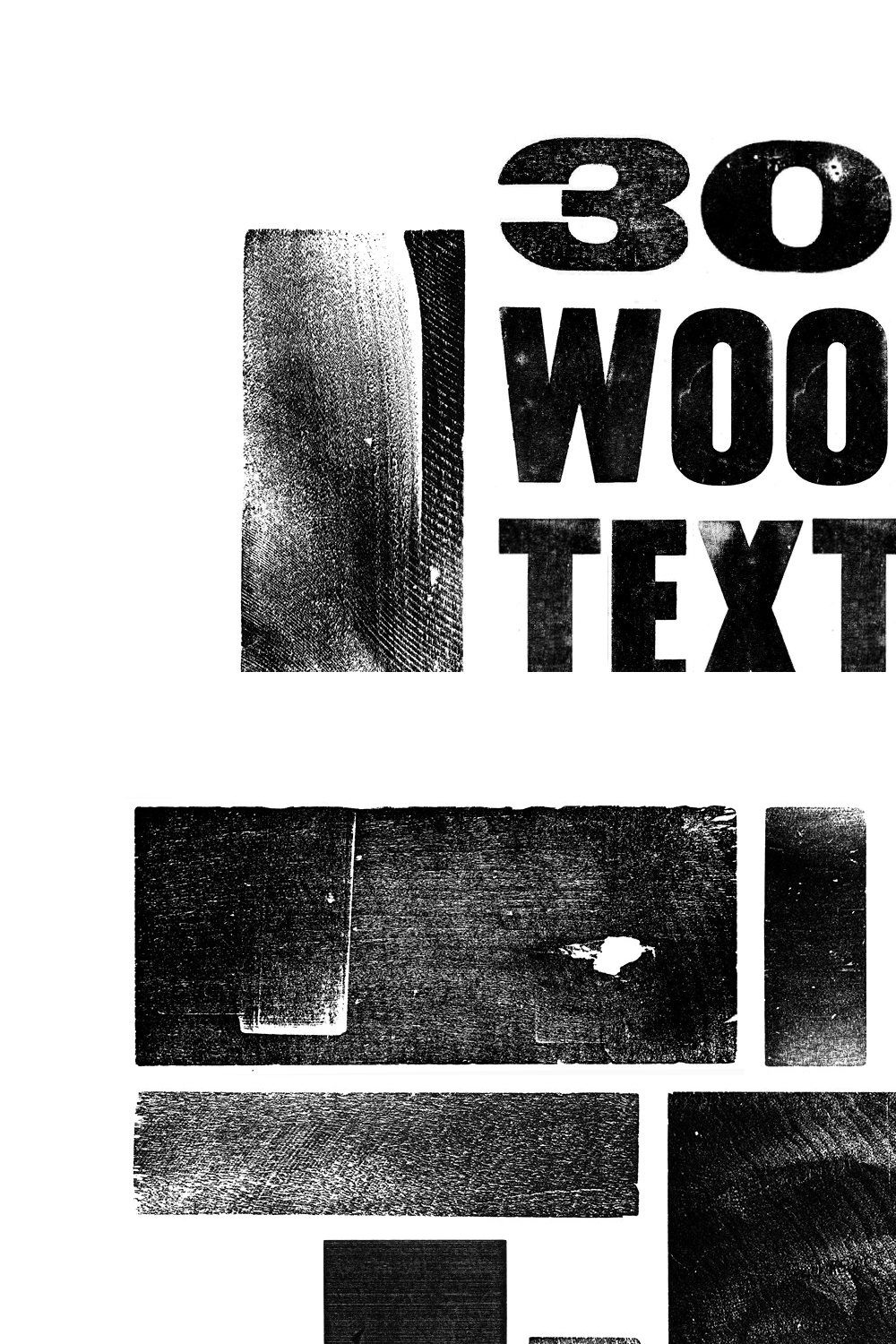 30 Wood Type Textures. Pack N2. pinterest preview image.