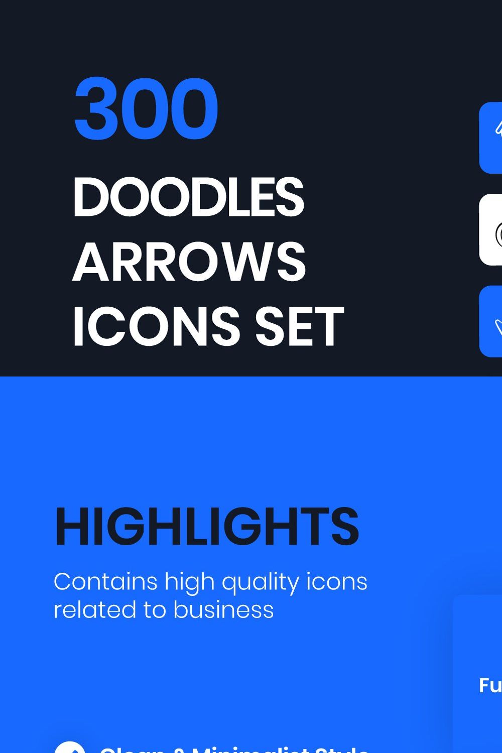 300 Doodle Arrows Icons Set pinterest preview image.