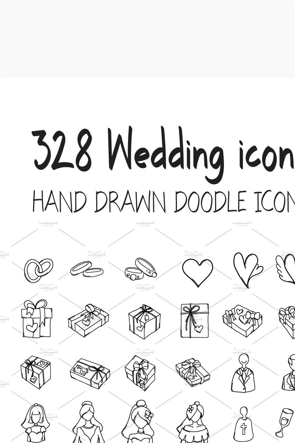 328 Wedding doodle icons pinterest preview image.