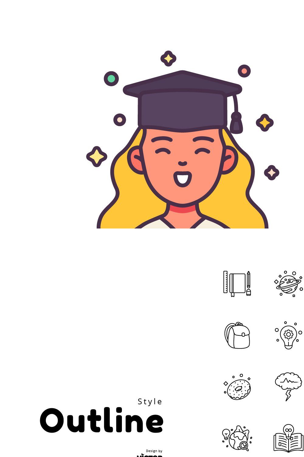 36 Icons Education and School pinterest preview image.