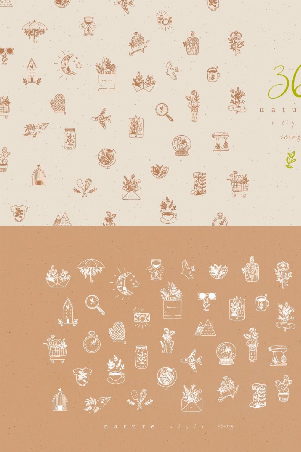 36 Natural Style Icons pinterest preview image.
