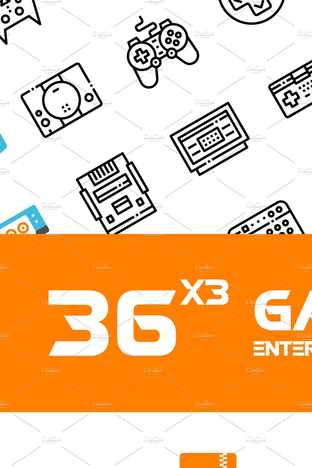 36x3 Game Entertainment icons pinterest preview image.