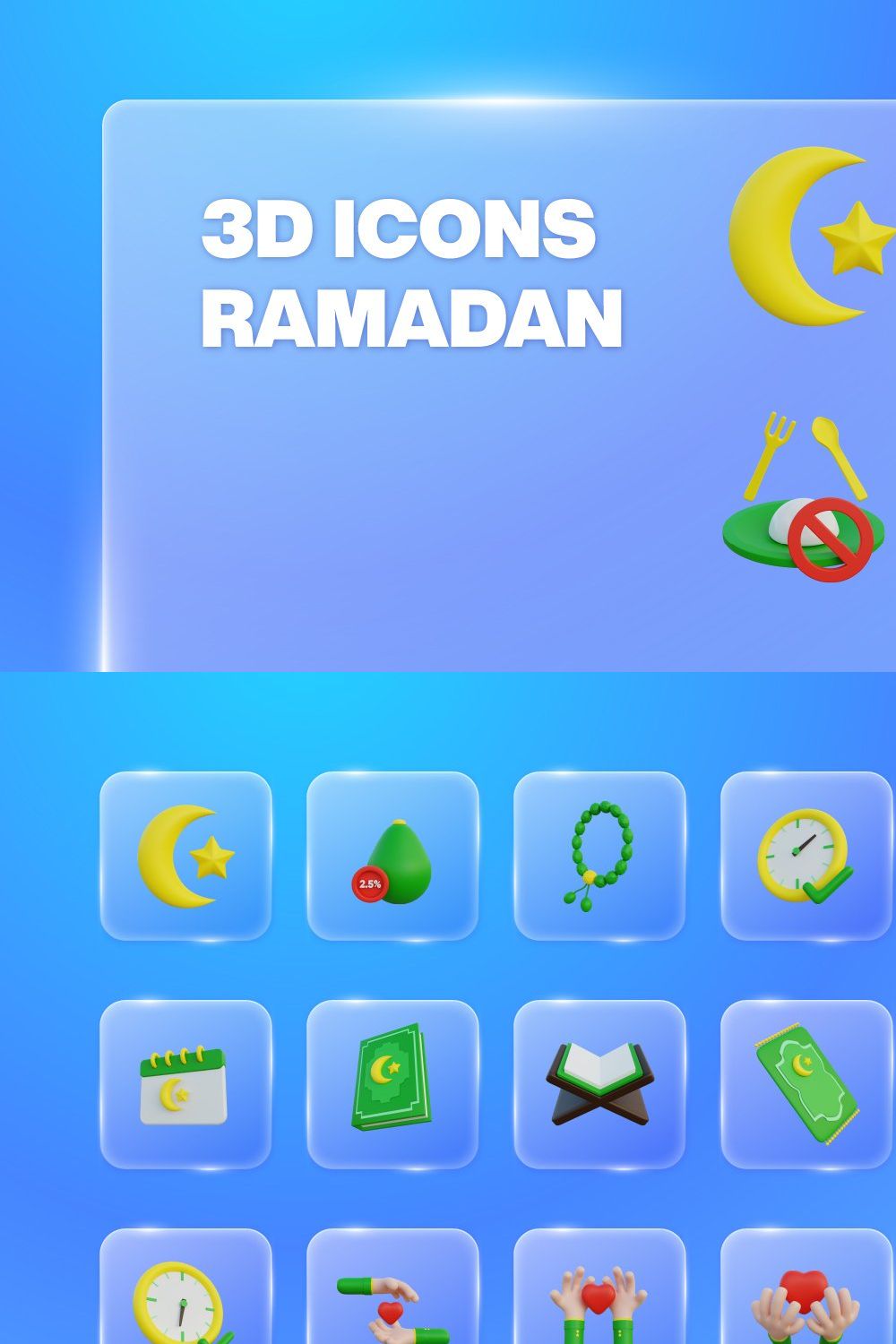 3D Icons Ramadan Element pinterest preview image.