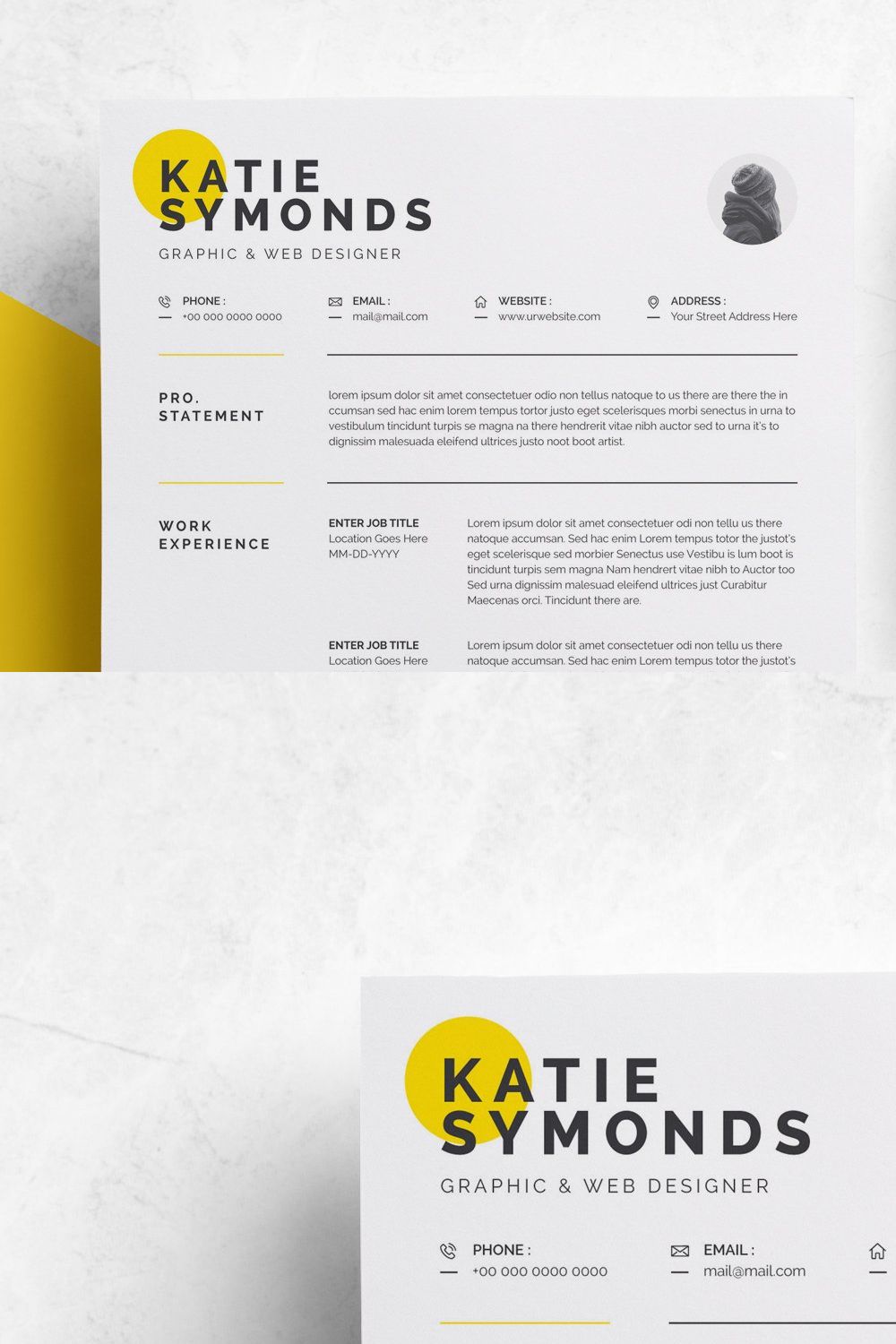 4 Pages Clean Resume Template/CV pinterest preview image.