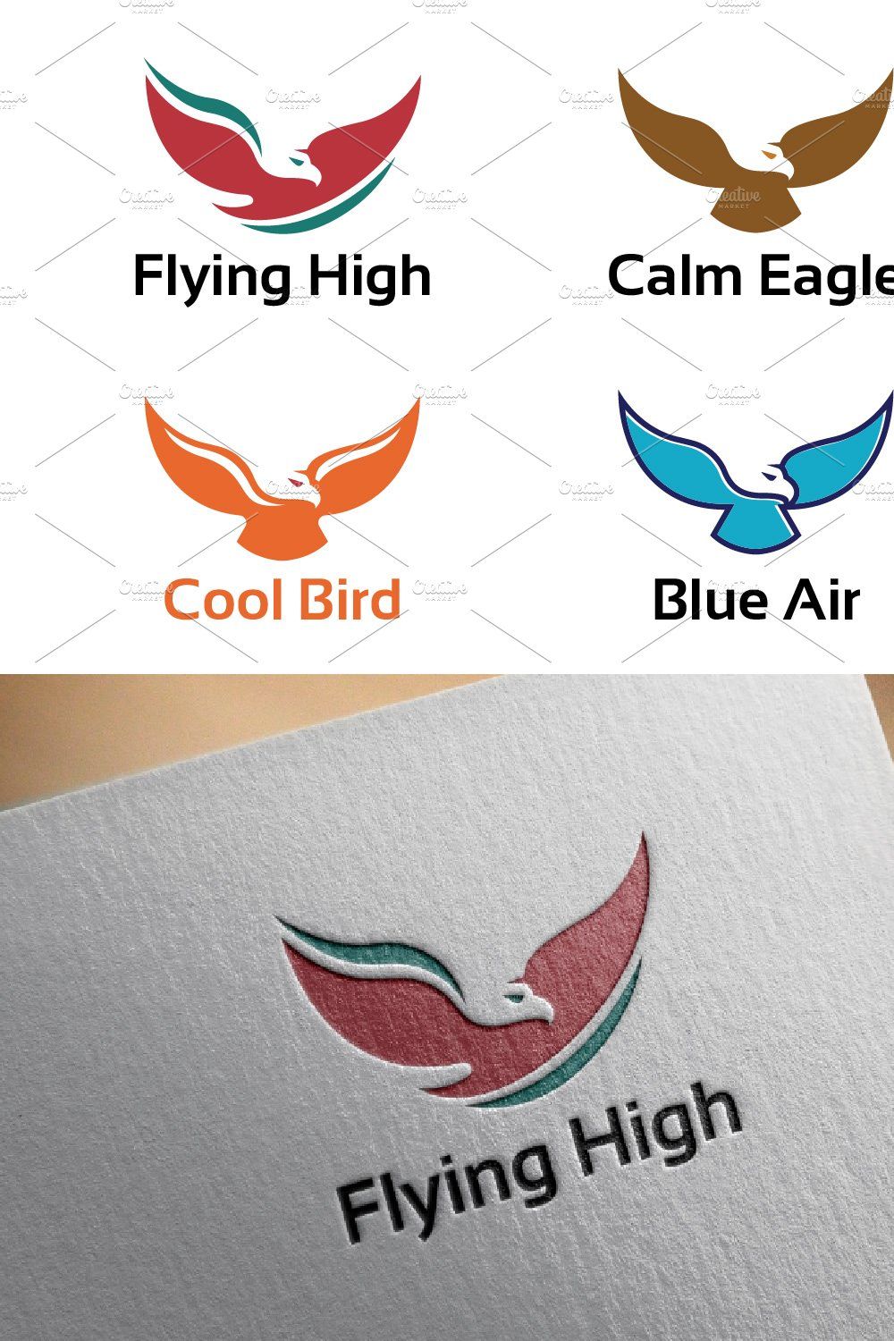 4 Simple Eagle Hawk Logo Symbol pinterest preview image.