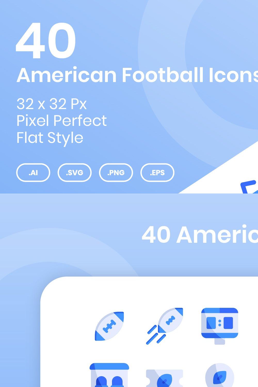 40 American Football - Flat pinterest preview image.