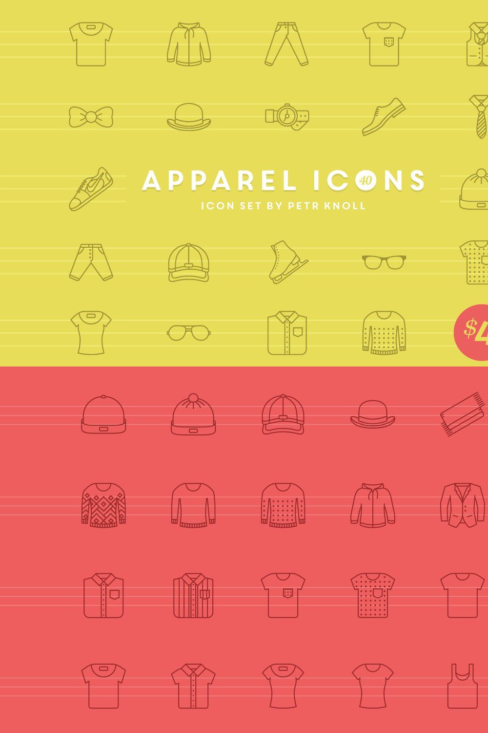 40 Apparel Icons pinterest preview image.