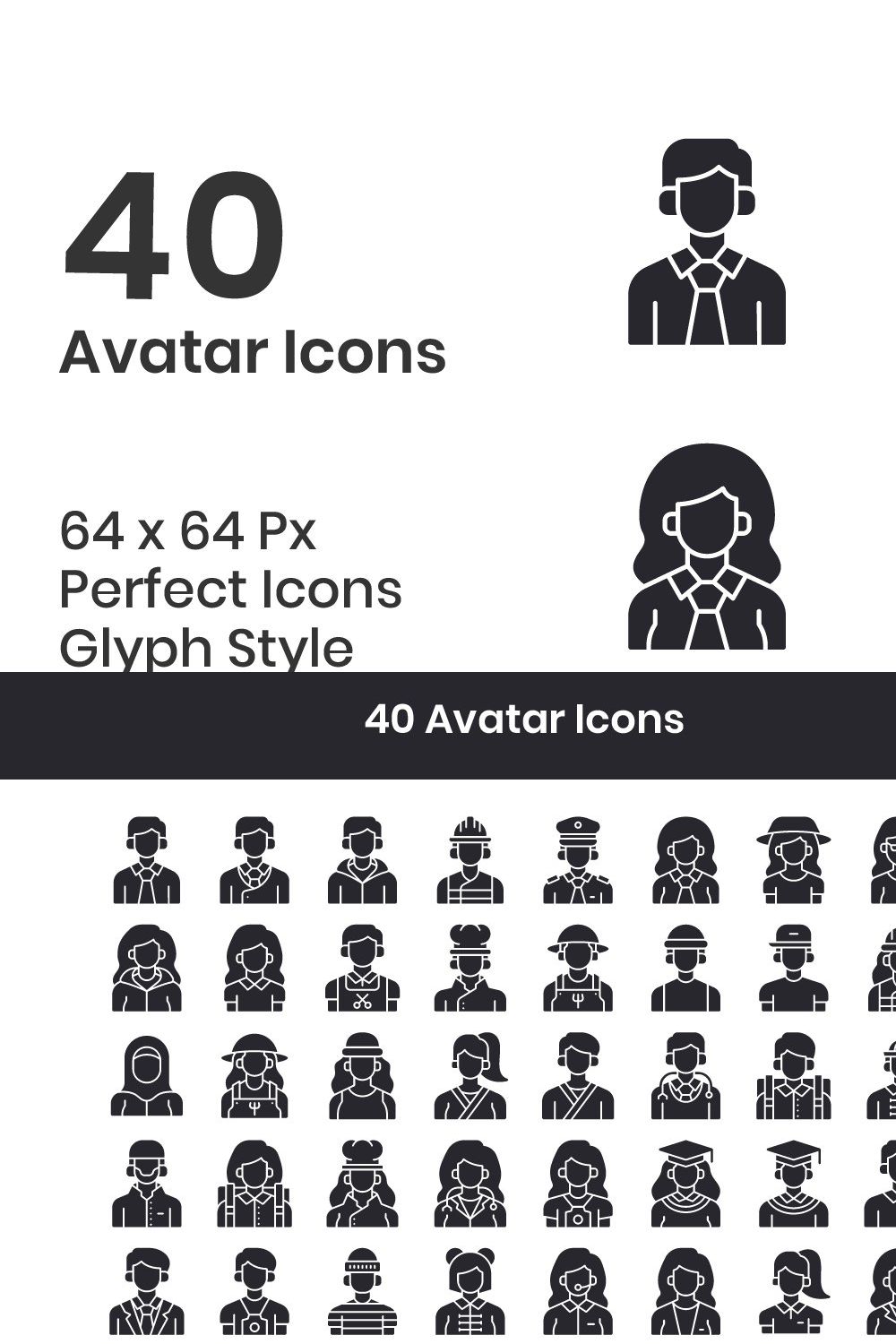 40 Avatar - Glyph pinterest preview image.