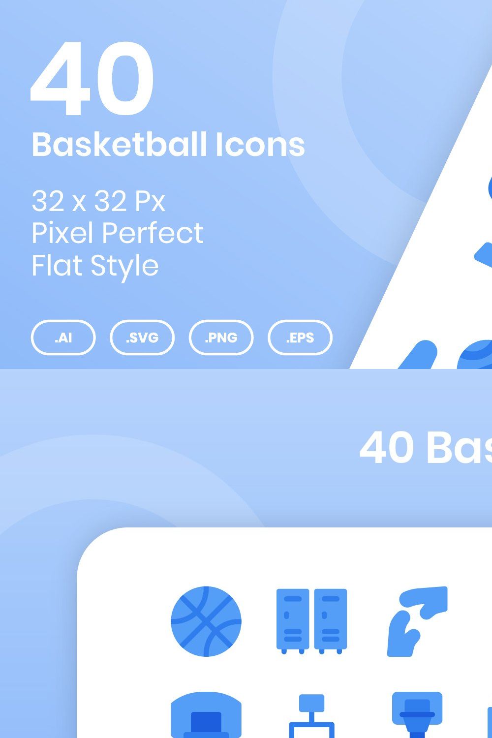 40 Basketball - Flat pinterest preview image.