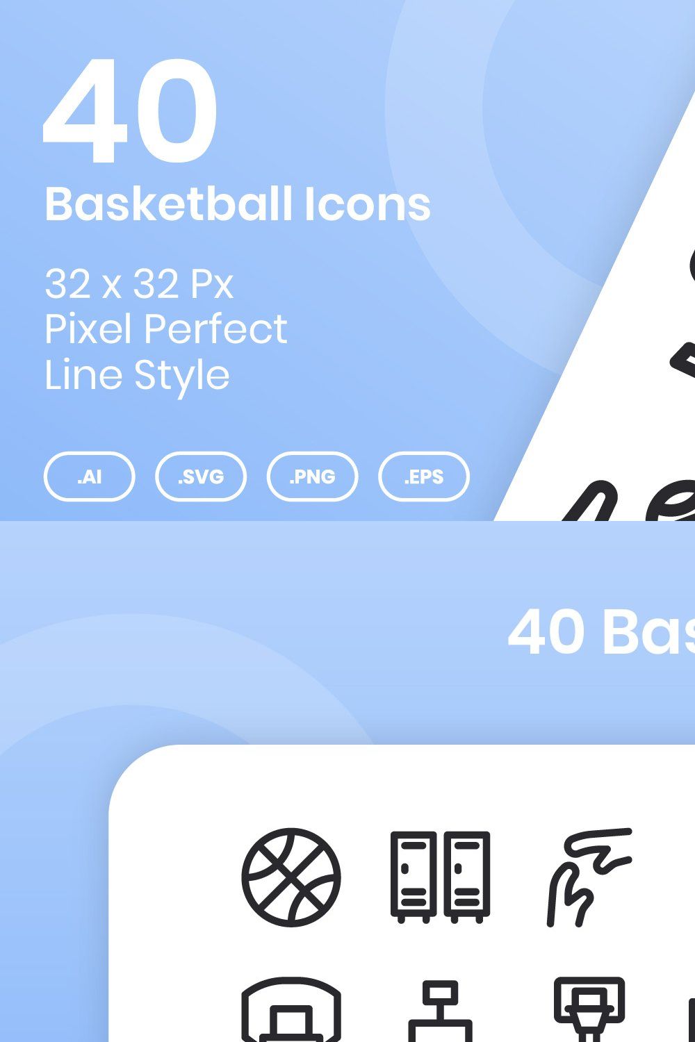 40 Basketball - Line pinterest preview image.