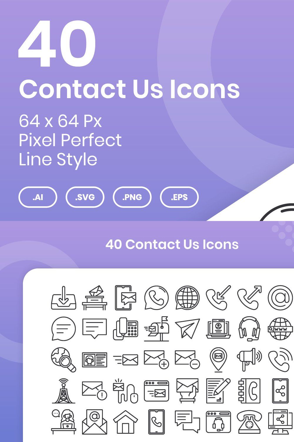 40 Contact Us - Line pinterest preview image.