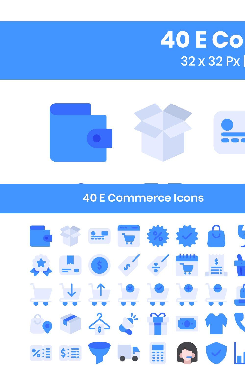 40 E Commerce - Flat pinterest preview image.