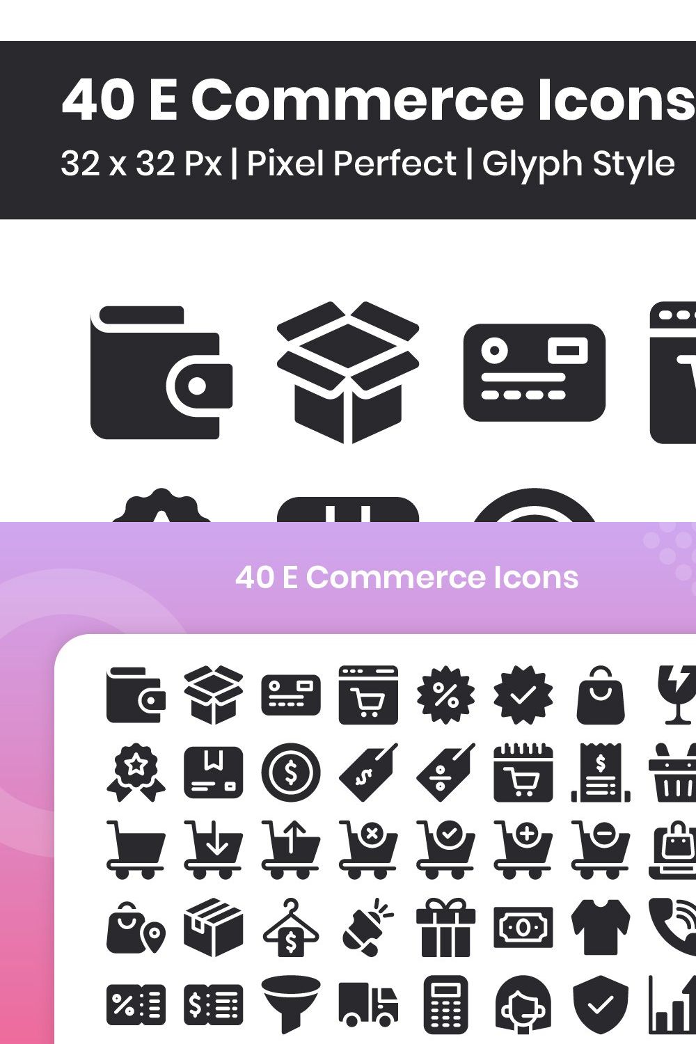 40 E Commerce - Glyph pinterest preview image.