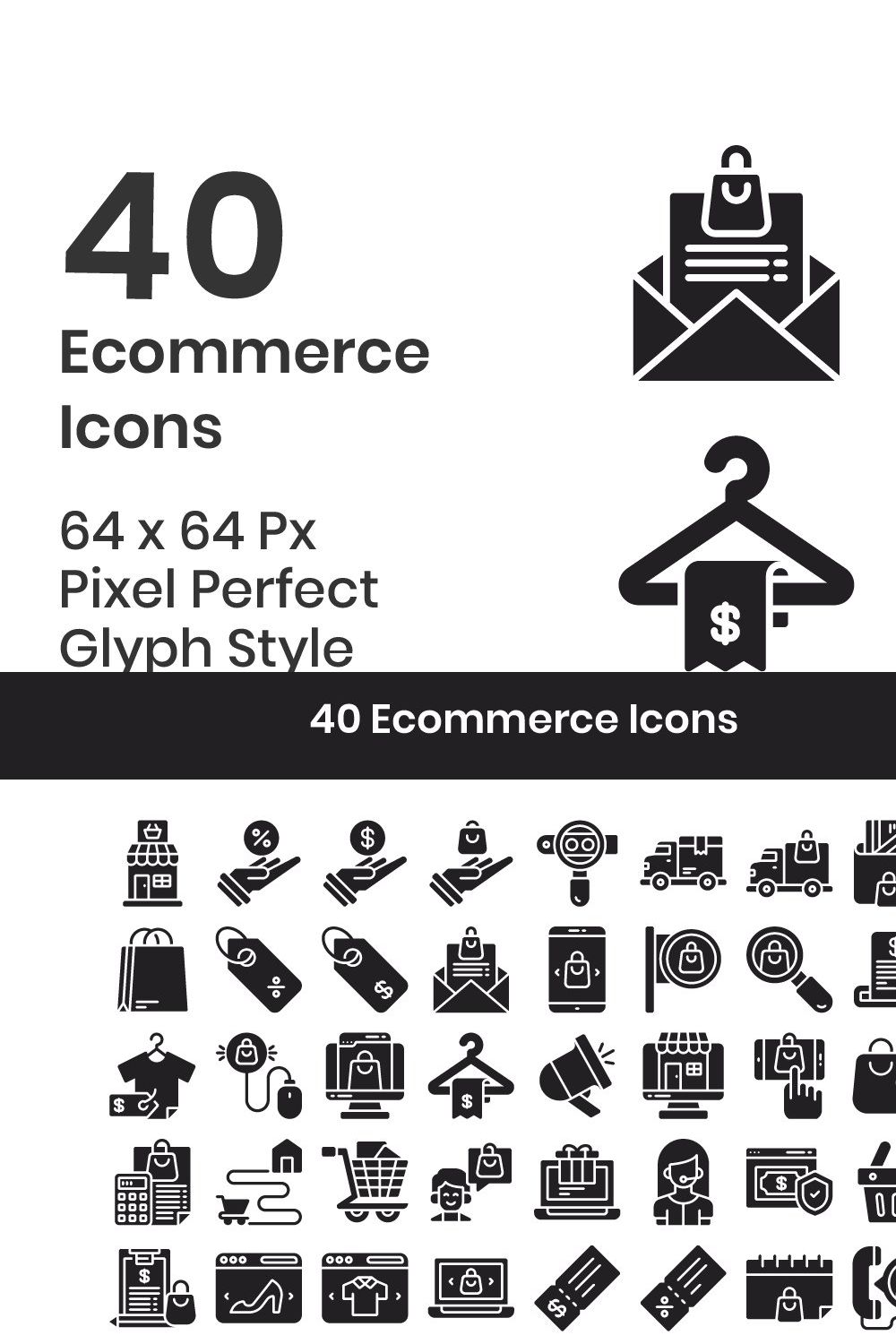 40 Ecommerce - Glyph pinterest preview image.