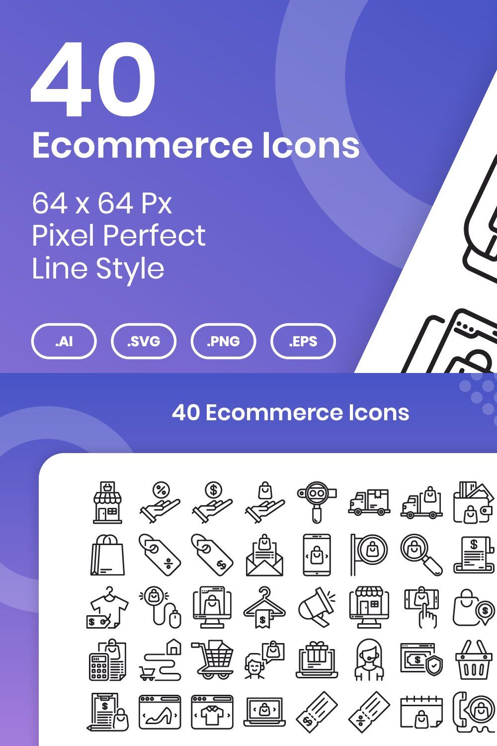 40 Ecommerce - Line pinterest preview image.