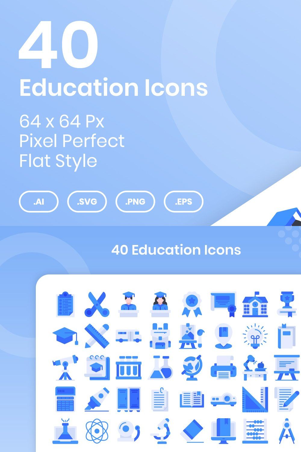 40 Education - Flat pinterest preview image.