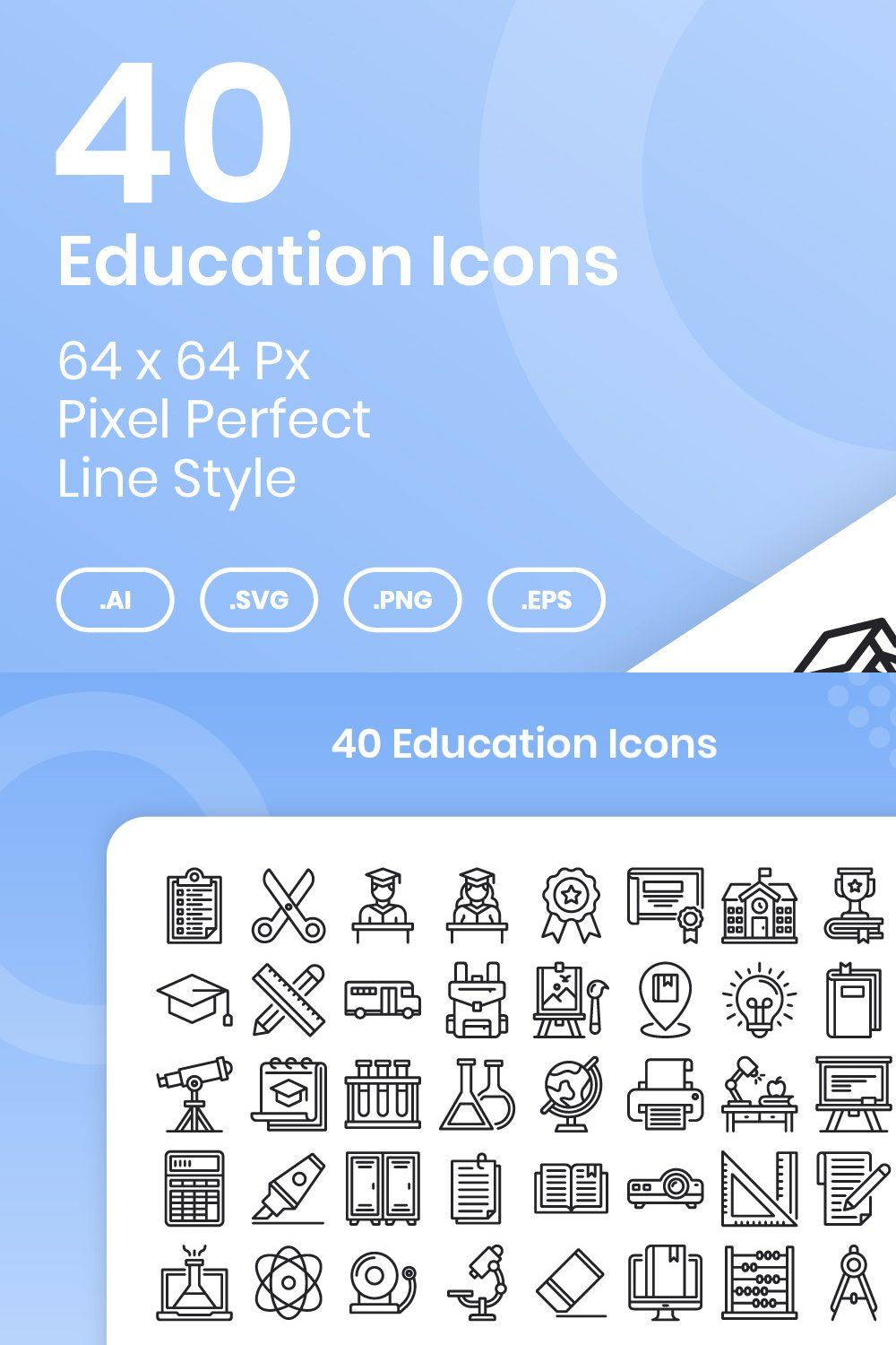 40 Education - Line pinterest preview image.