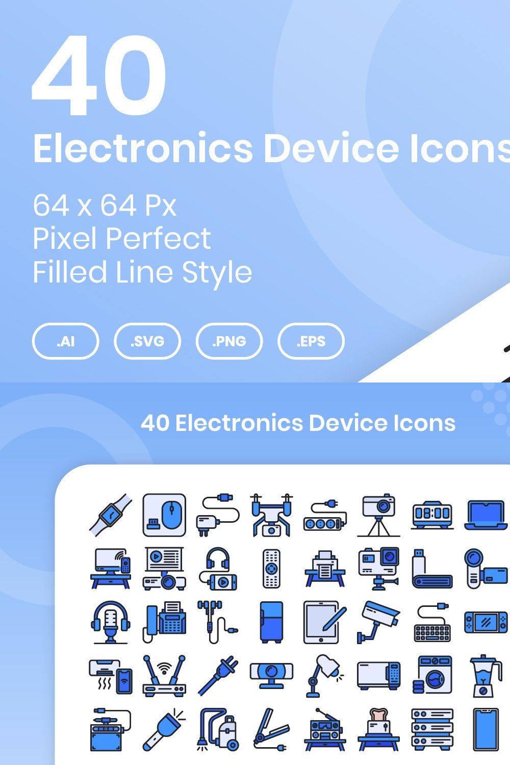 40 Electronic Device - Filled Line pinterest preview image.