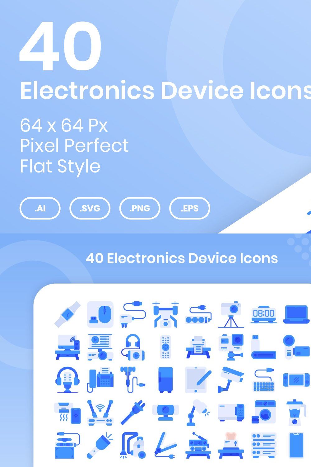 40 Electronic Device - Flat pinterest preview image.