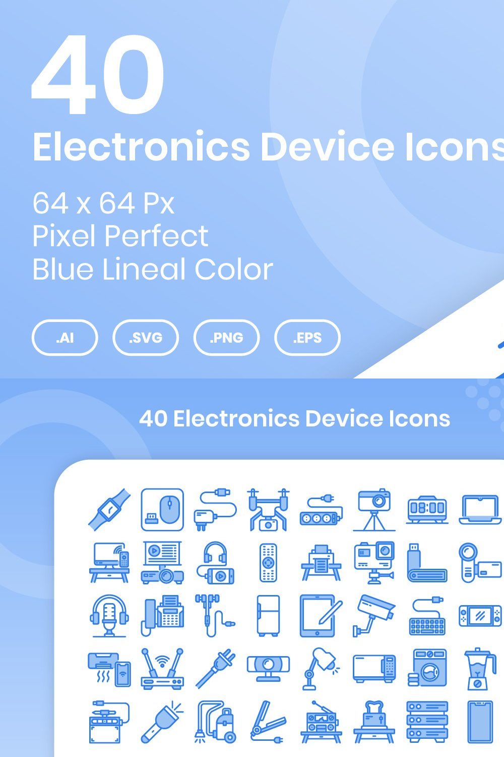 40 Electronic Device - Lineal Color pinterest preview image.
