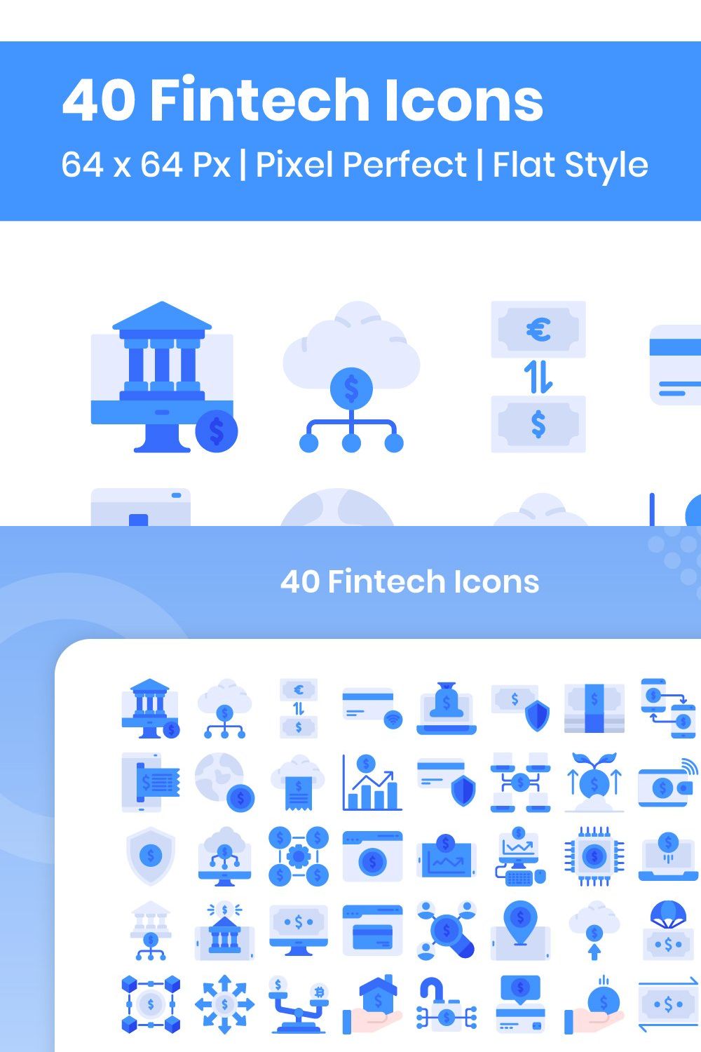 40 Fintech - Flat pinterest preview image.