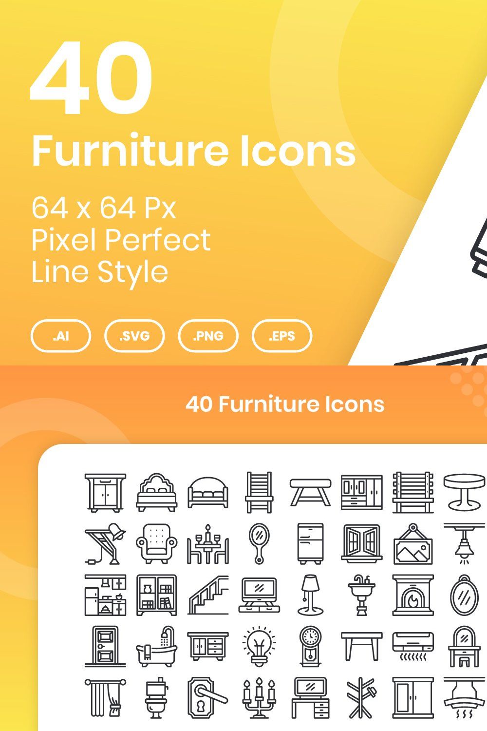 40 Furniture - Line pinterest preview image.