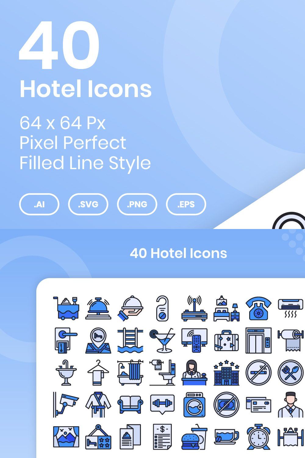 40 Hotel - Filled Line pinterest preview image.