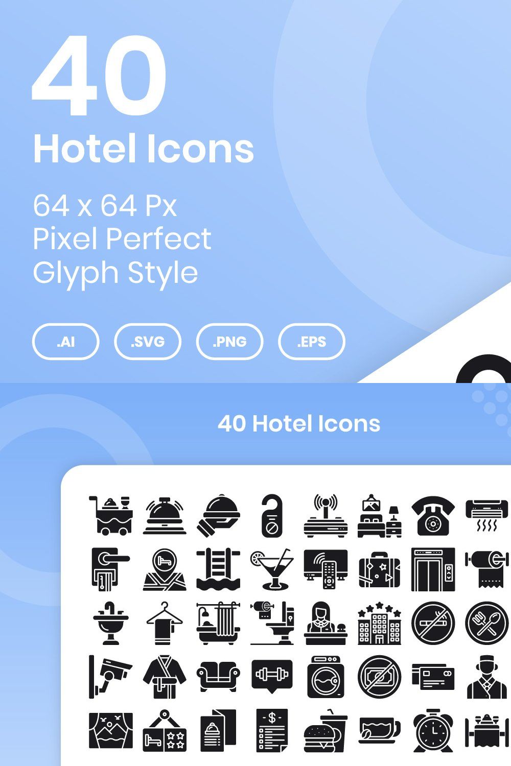 40 Hotel - Glyph pinterest preview image.