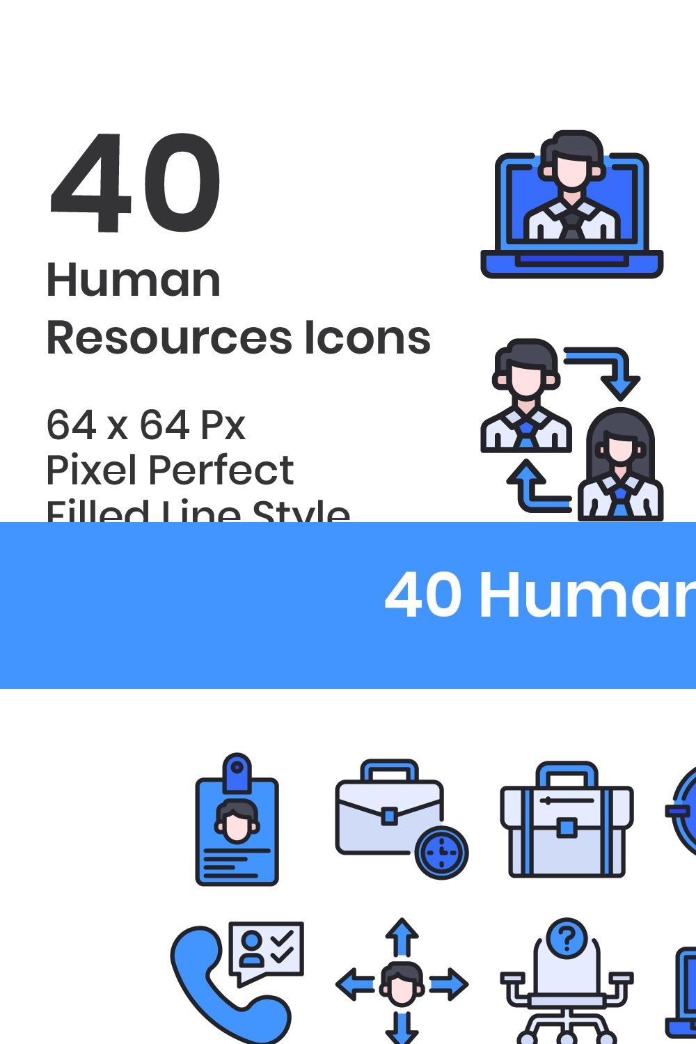 40 Human Resources - Filled Line pinterest preview image.