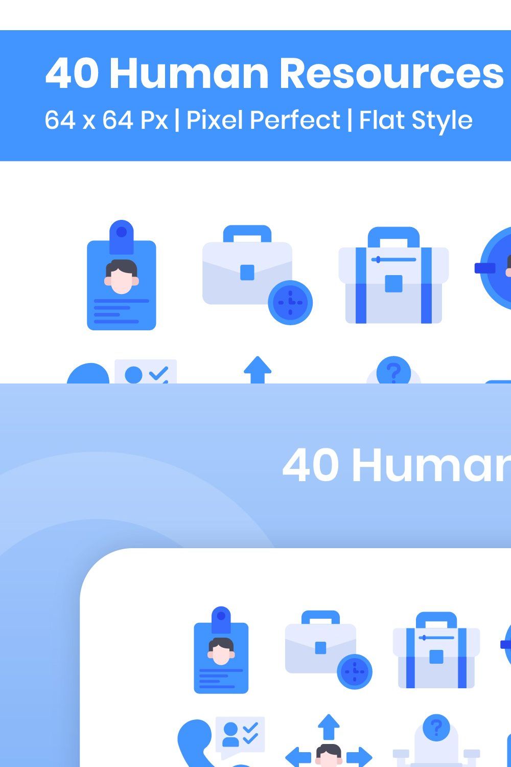 40 Human Resources - Flat pinterest preview image.