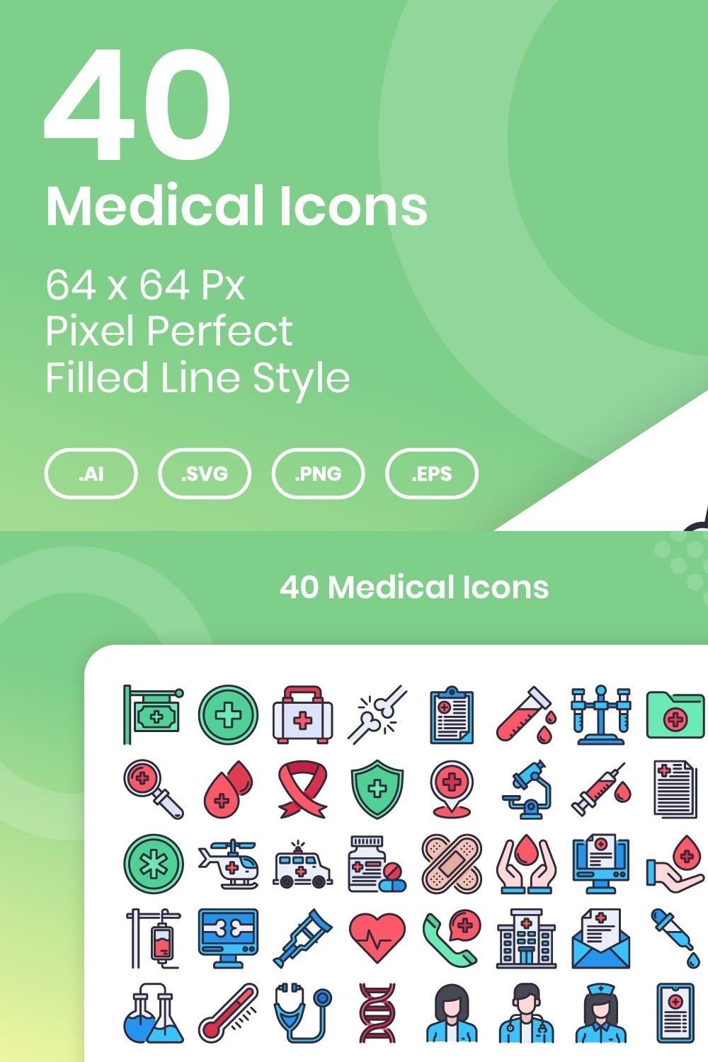 40 Medical - Filled Line pinterest preview image.