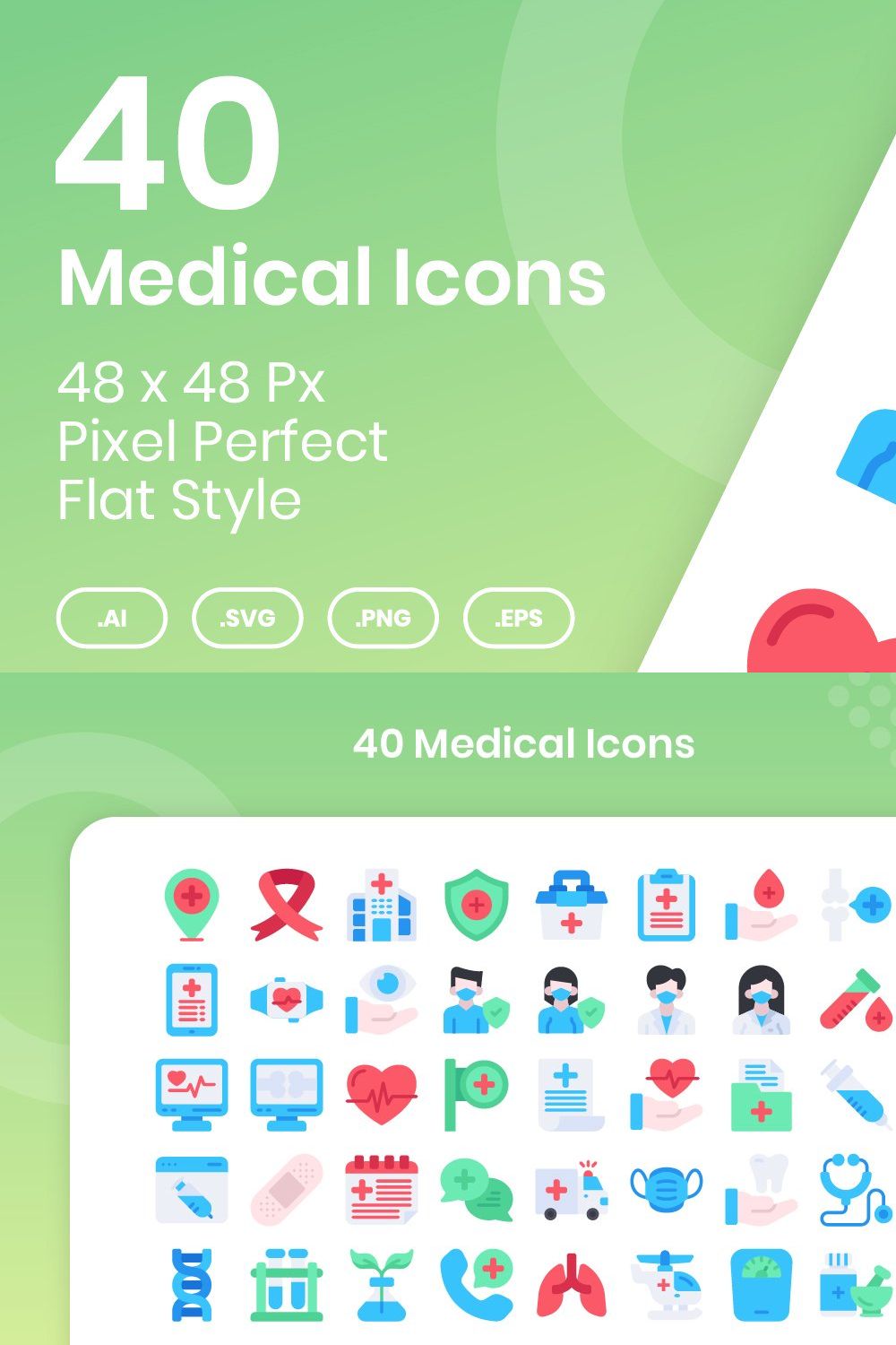 40 Medical - Flat pinterest preview image.