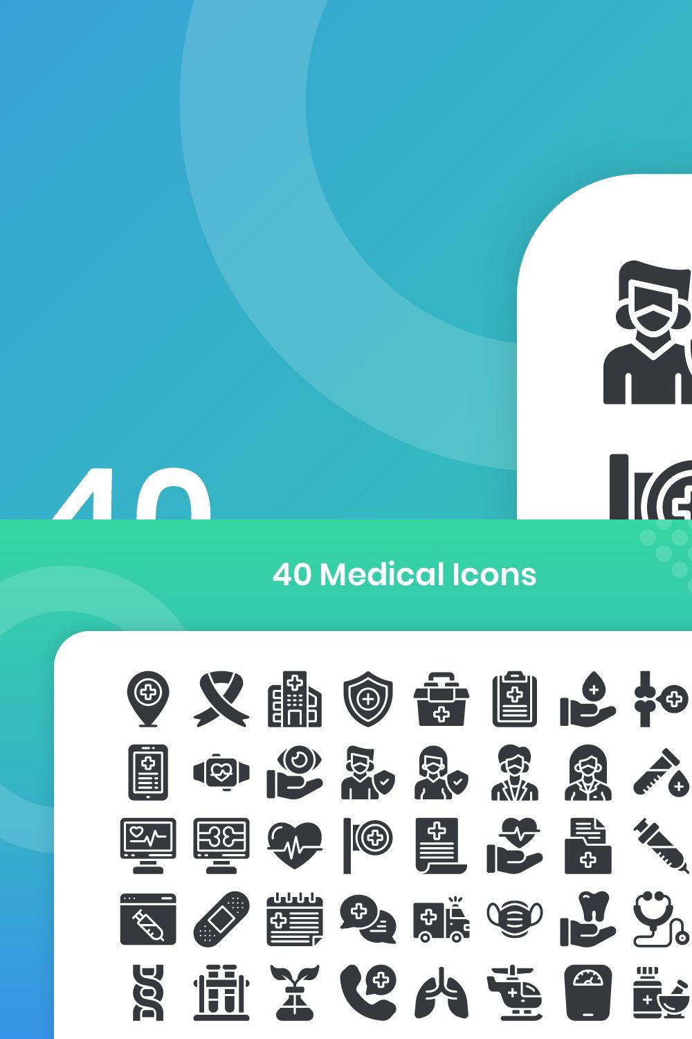 40 Medical - Glyph pinterest preview image.