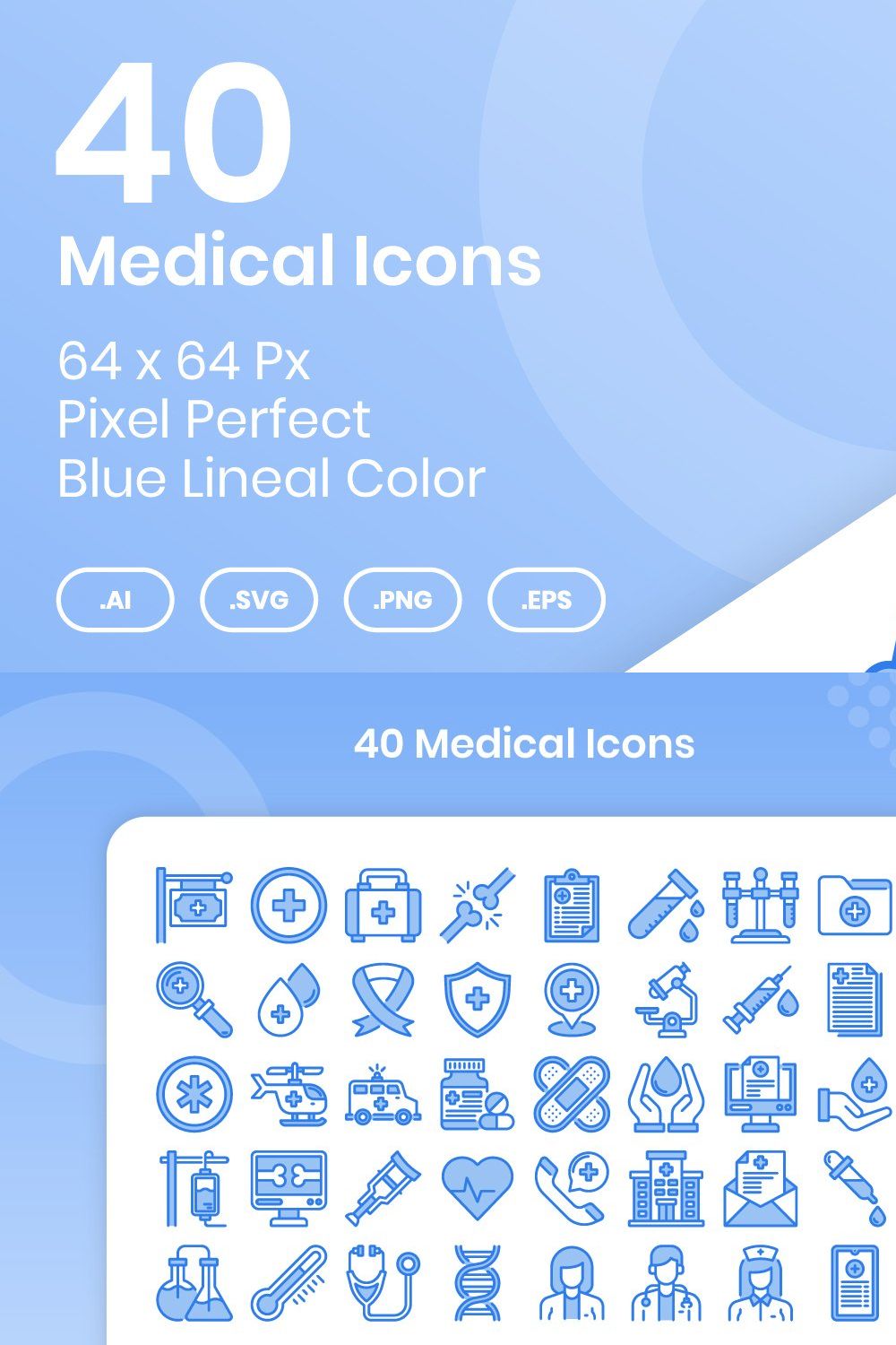 40 Medical - Lineal Color pinterest preview image.