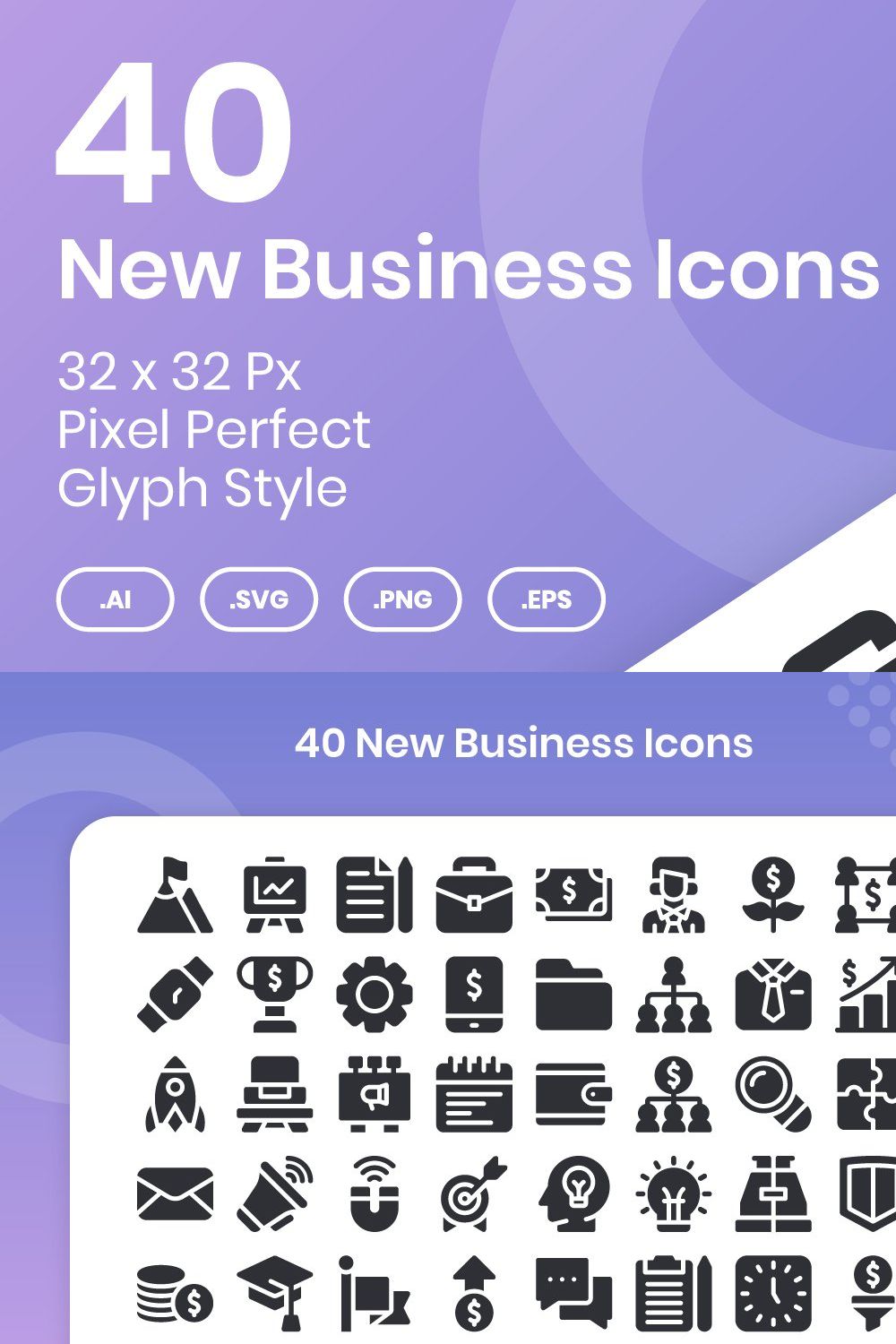 40 New Business - Glyph pinterest preview image.