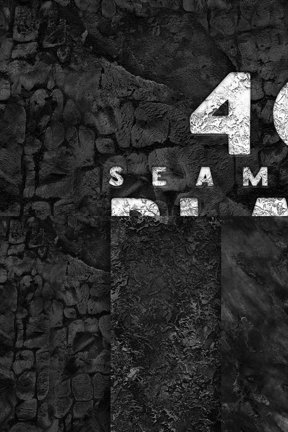 40 Seamless Black Textures pinterest preview image.