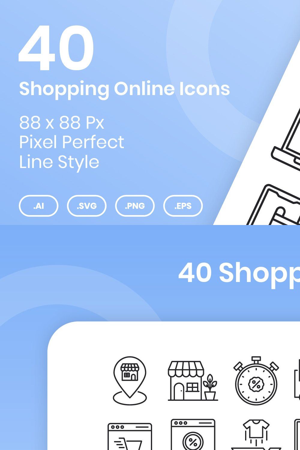 40 Shopping Online - Line pinterest preview image.