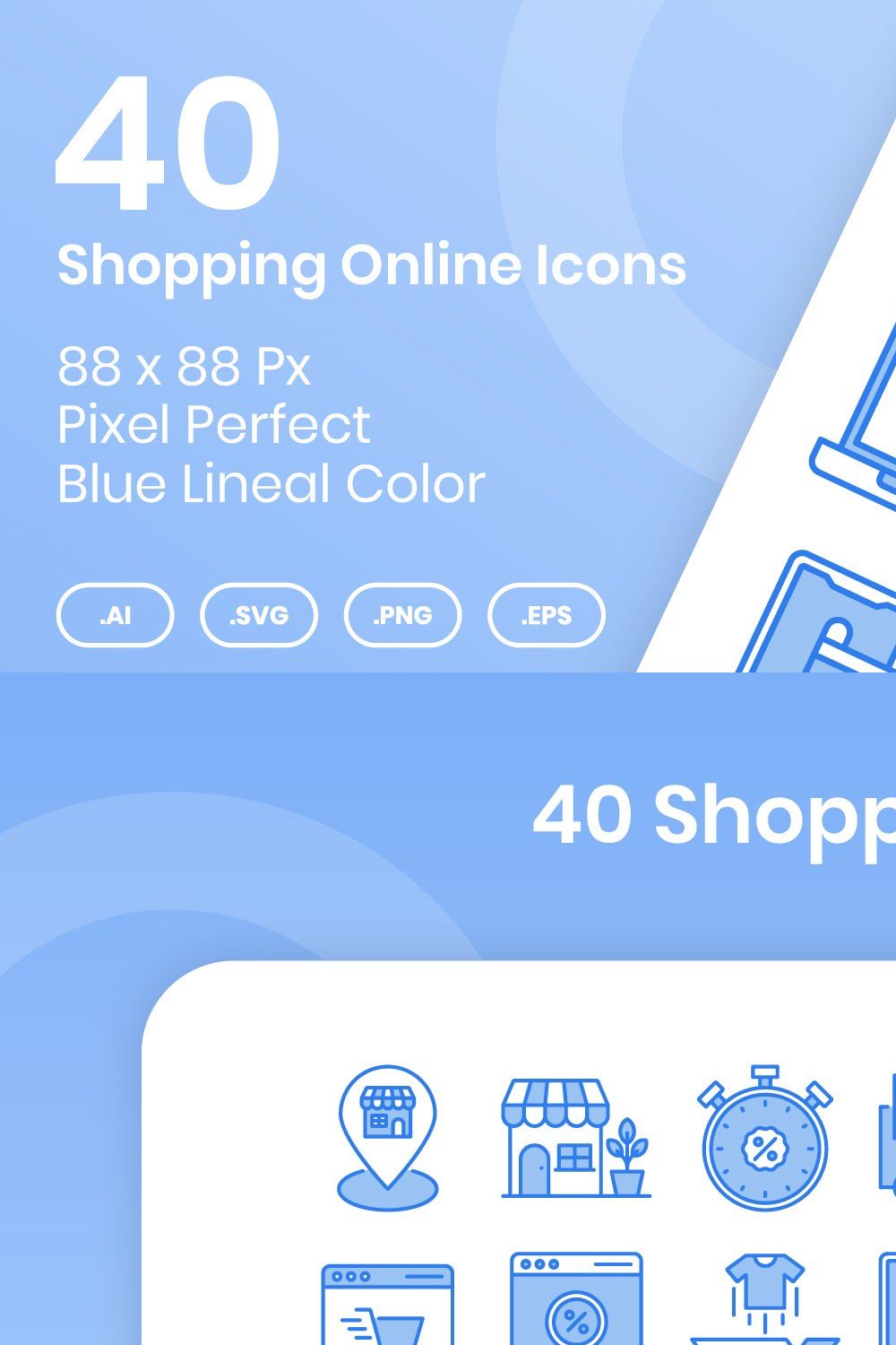 40 Shopping Online - Lineal Color pinterest preview image.