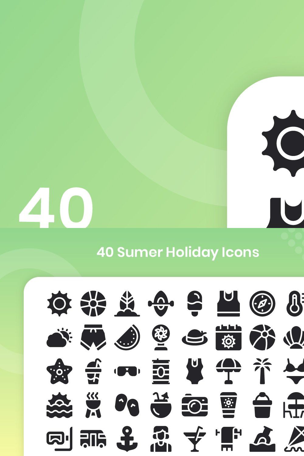 40 Summer Holiday - Glyph pinterest preview image.
