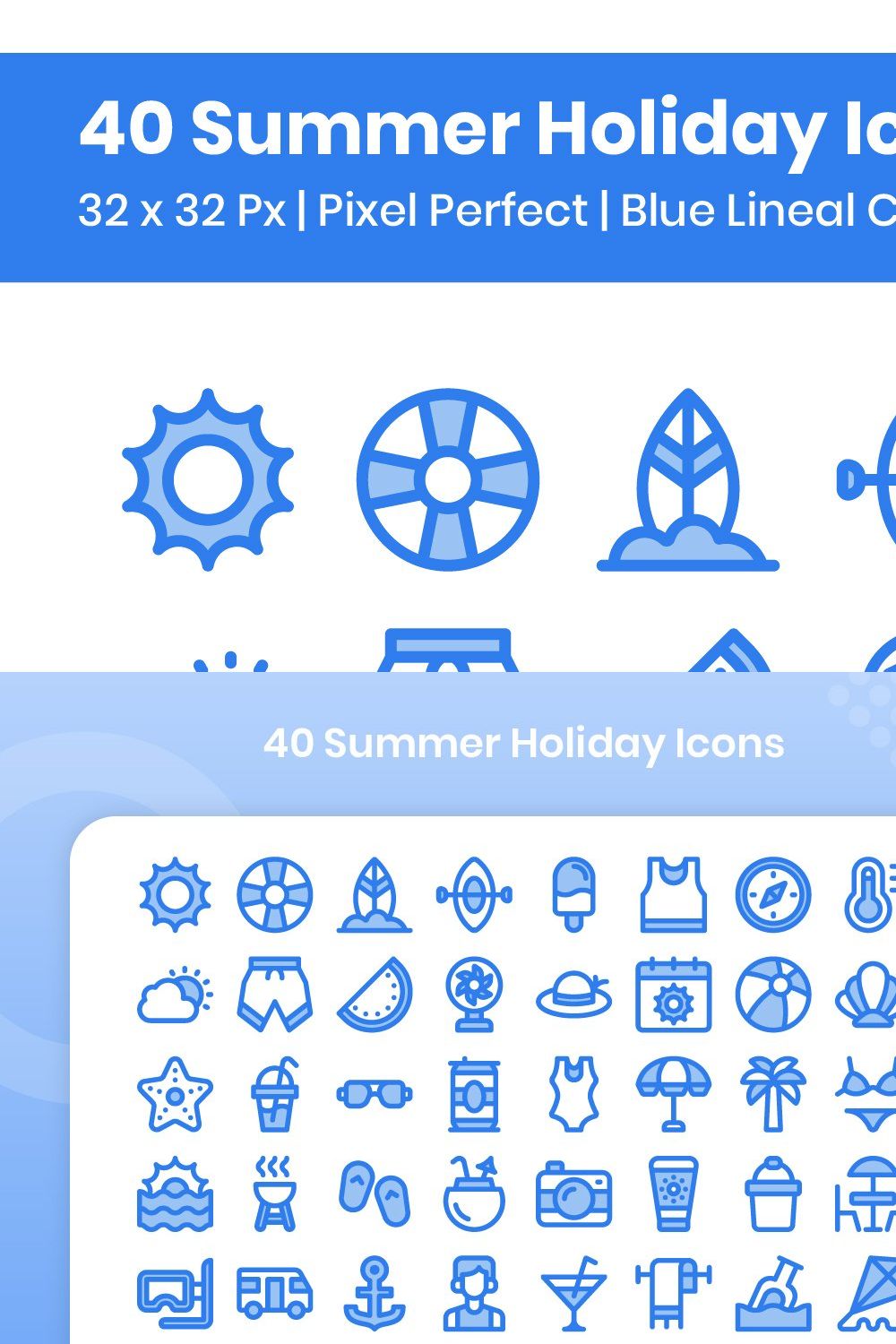 40 Summer Holiday - Lineal Color pinterest preview image.
