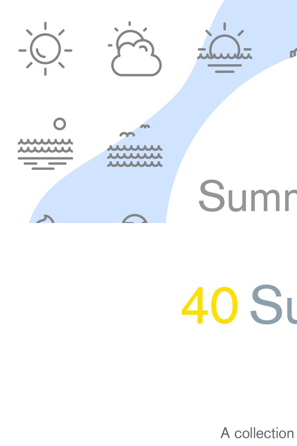 40 Summer Vacation Icons pinterest preview image.