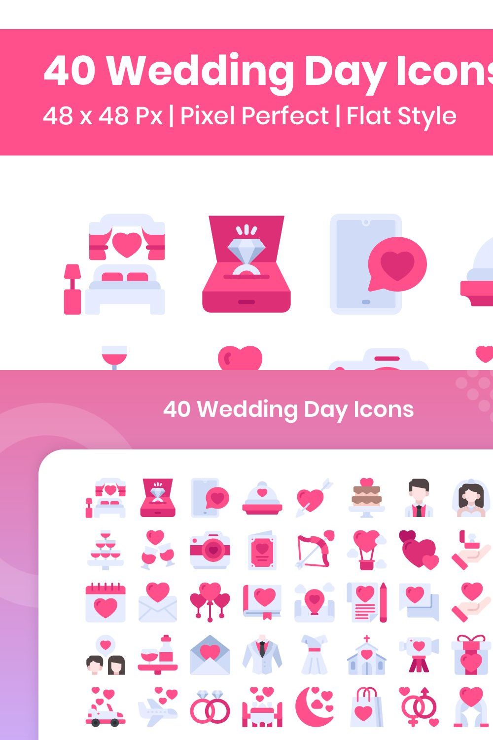 40 Wedding Day - Flat pinterest preview image.