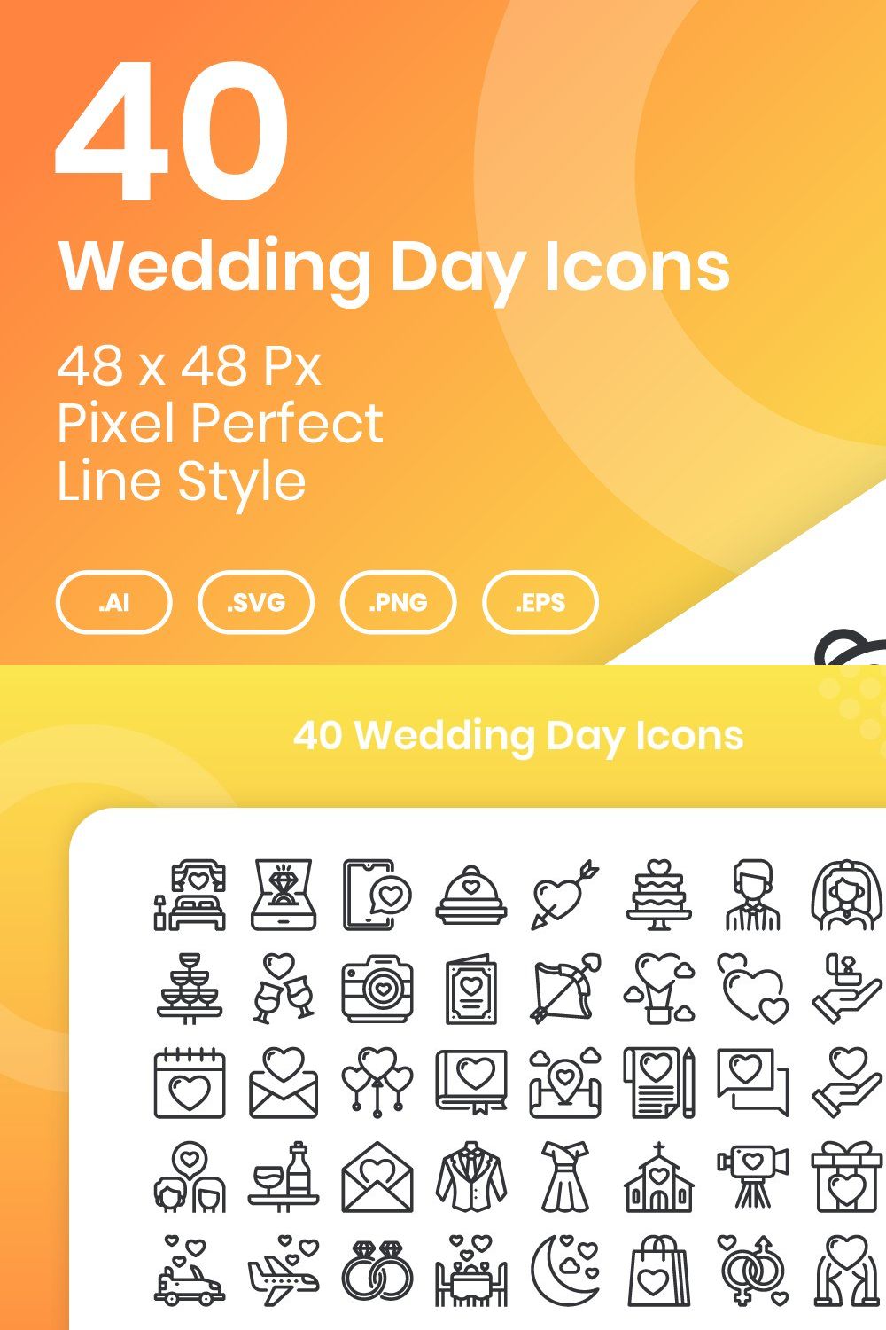 40 Wedding Day - Line pinterest preview image.