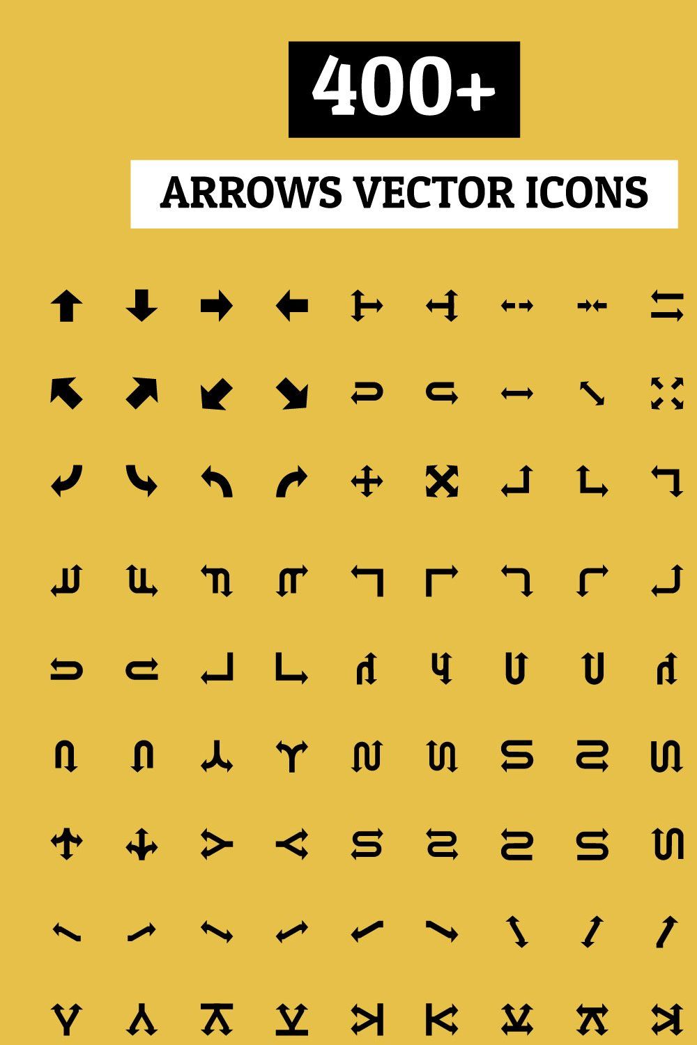 400+ Arrows Vector Icons pinterest preview image.